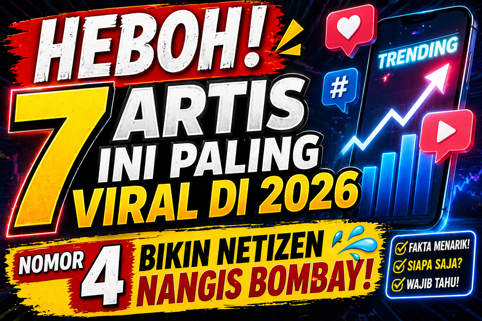 HEBOH! 7 Artis Ini Paling Viral di 2026, Nomor 4 Bikin Netizen Nangis Bombay!