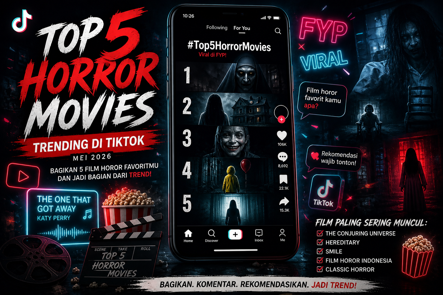 Tren Viral "Top 5 Horror Movies" di TikTok 2026: Apa Saja Filmnya?