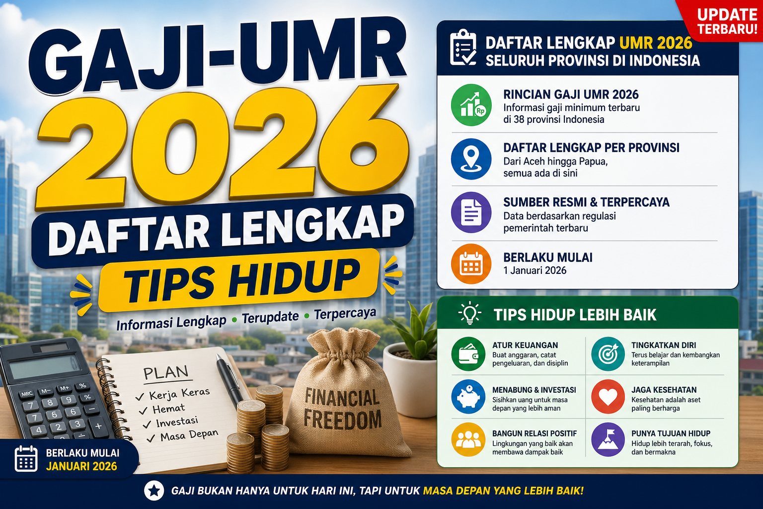 Gaji UMR 2026 Resmi Diumumkan! Daftar Lengkap 34 Provinsi + 7 Tips Hidup Layak di Tengah Inflasi (Bisa Nabung!