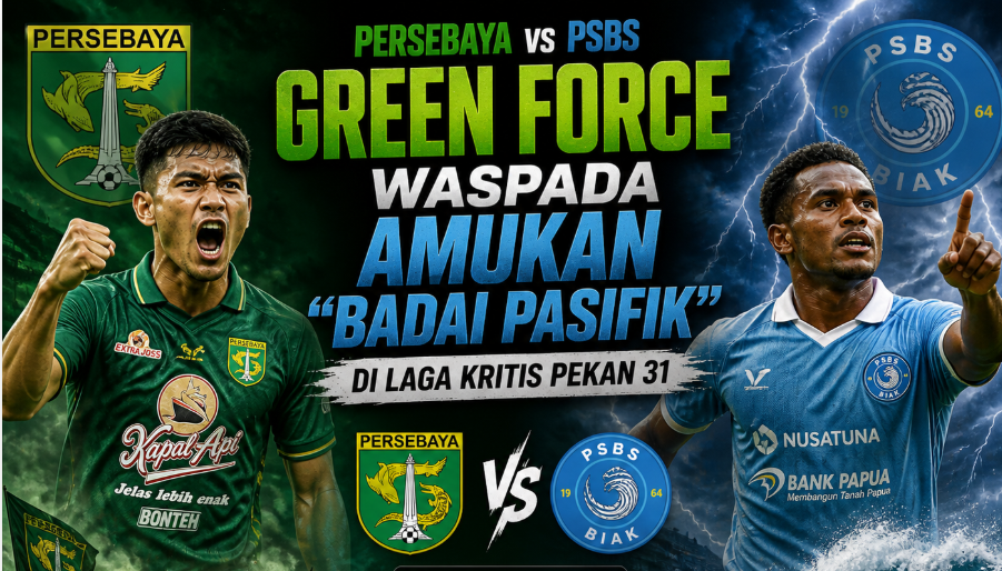 Persebaya vs PSBS: Green Force Waspada Amukan "Badai Pasifik" di Laga Kritis Pekan 31