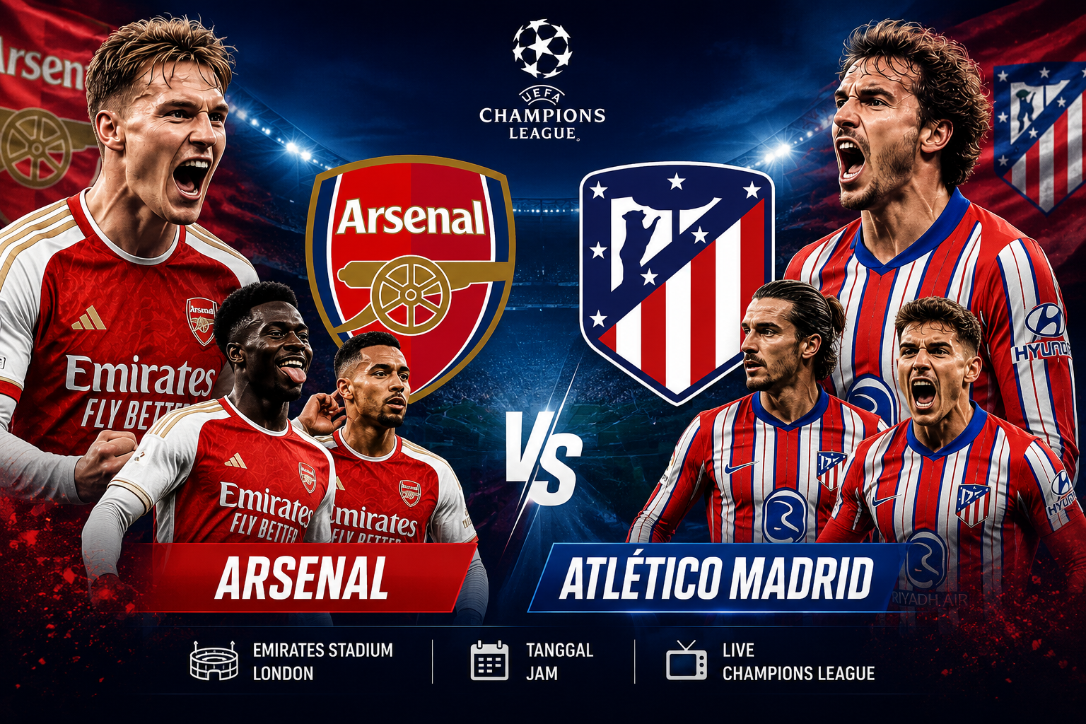 Arsenal vs Atlético Madrid: Skor Akhir, Highlights & Jalannya Pertandingan