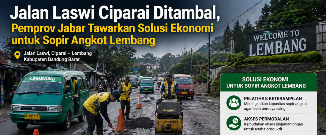 Jalan Laswi Ciparai Ditambal, Pemprov Jabar Tawarkan Solusi Ekonomi untuk Sopir Angkot Lembang